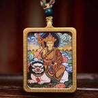 Tibetan Hand-Painted Ksitigarbha Thangka Amulet Necklace