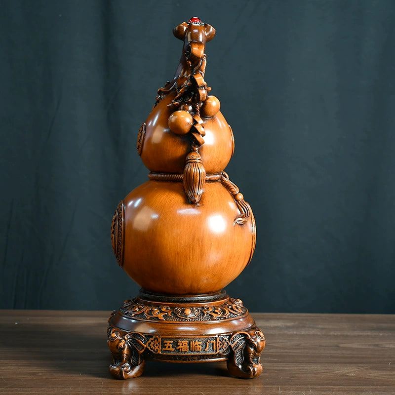 Blessed Wealth-Drawing Gourd Feng Shui Display | Lucky Money Ornament