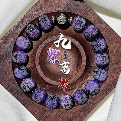 Sacred Carving Purple Fire Mystical Energy Bracelet
