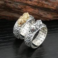 Sterling Silver Wealth Ring - Pixiu Protection Fortune Talisman