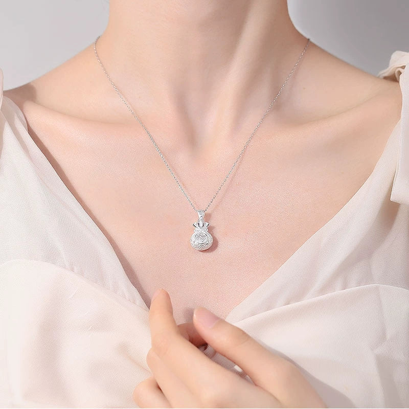 Silver Blessing Bag Activation Necklace | 925 Sterling Silver Fu