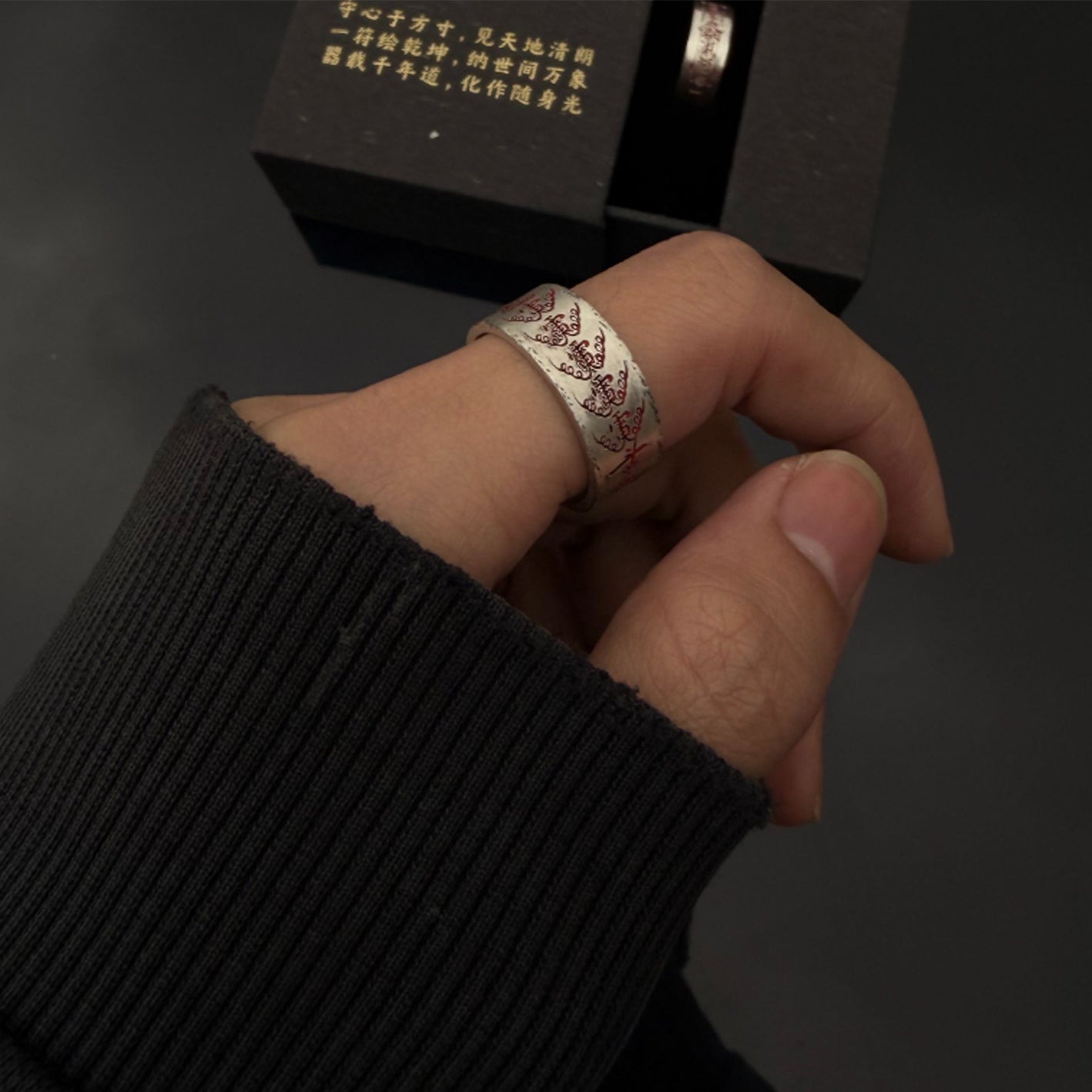 Taoist Thunder Talisman Ring - Supreme Evil Protection Silver Ring