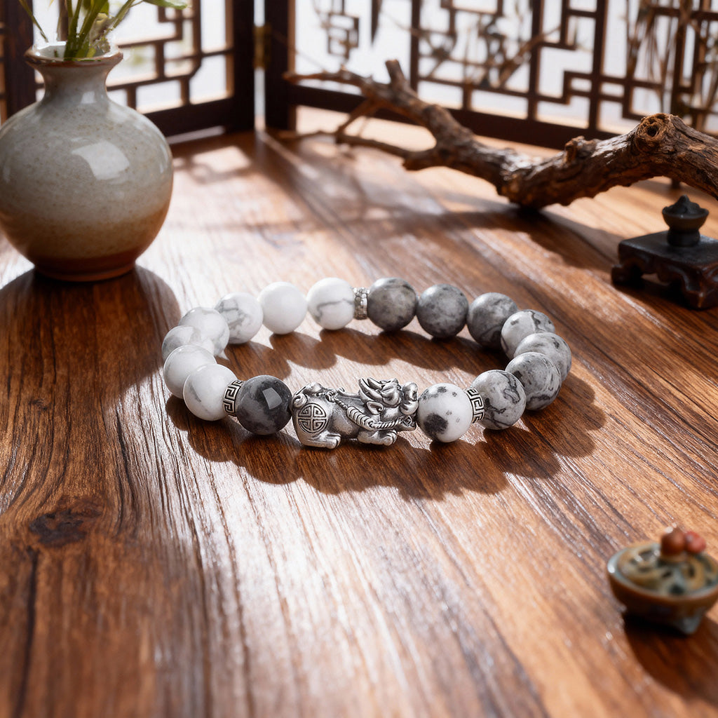 Map Stone Pixiu Bracelet - Natural Wealth Fortune Jewelry