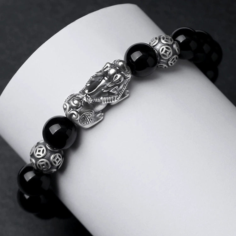 Wealth Guardian · Obsidian Pixiu Bracelet