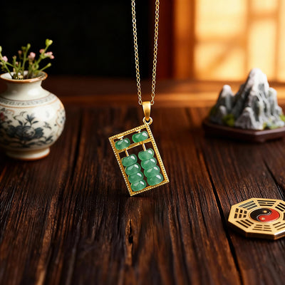 Natural Jade Abacus Pendant | Protection Jewelry