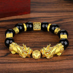 Black Obsidian Pixiu Protection Bracelet | 3D Guardian Wealth
