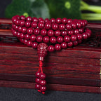 Cinnabar 108 Prayer Evil Protection Long Necklace