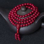 Cinnabar 108 Prayer Evil Protection Long Necklace