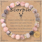 Zodiac Romance Pink Zebra Astrology Love Bracelet