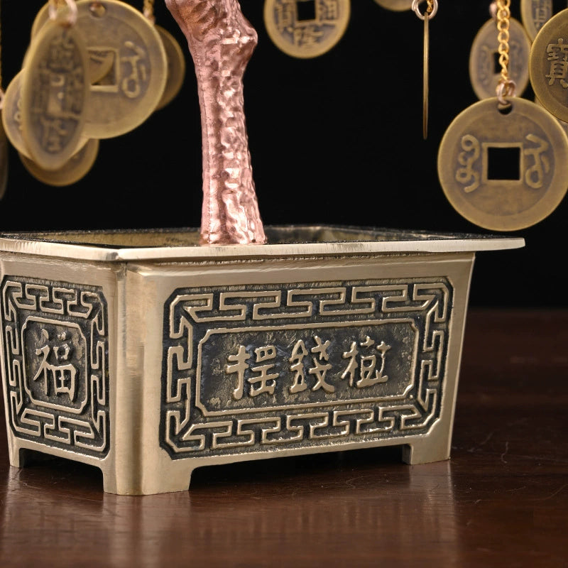 Feng Shui Copper Money Tree Display | Wealth Prosperity Ornament