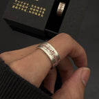 Supreme Taoist Talisman Ring - Bagua Yin Yang Cinnabar Silver Protection Ring