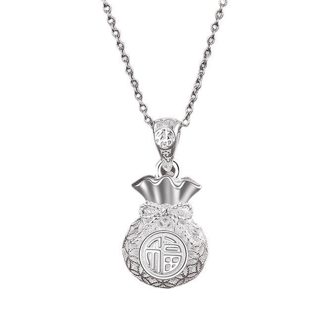 Silver Blessing Bag Activation Necklace | 925 Sterling Silver Fu