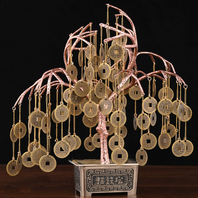 Feng Shui Copper Money Tree Display | Wealth Prosperity Ornament