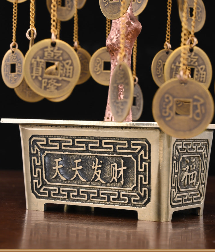 Feng Shui Copper Money Tree Display | Wealth Prosperity Ornament