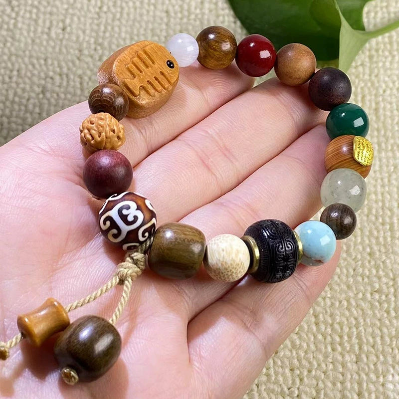 Natural 18-Bead Bodhi Seed & Wood Energy Bracelet