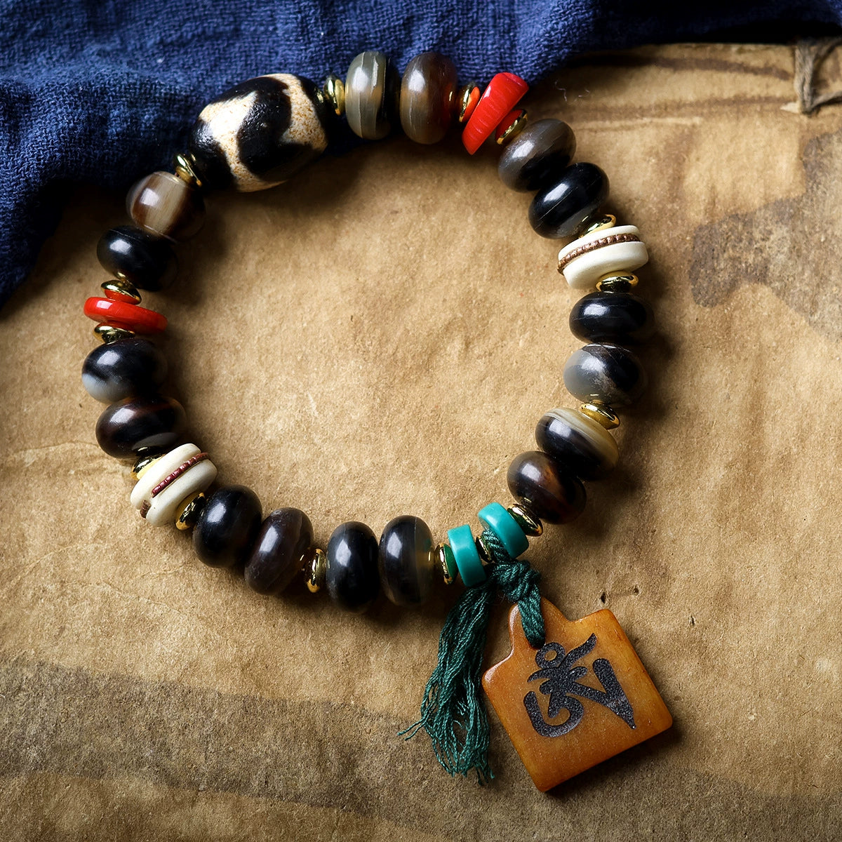 Blessed Tibetan Tortoise Bead Protection Bracelet | Natural Sandalwood