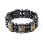 Blessed Black Obsidian Six-Syllable Mantra Protection Bracelet | Natural
