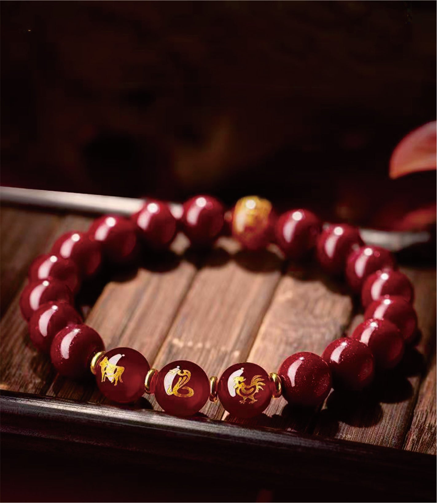 Rosewood Twelve Zodiac Energy Protection Bracelet