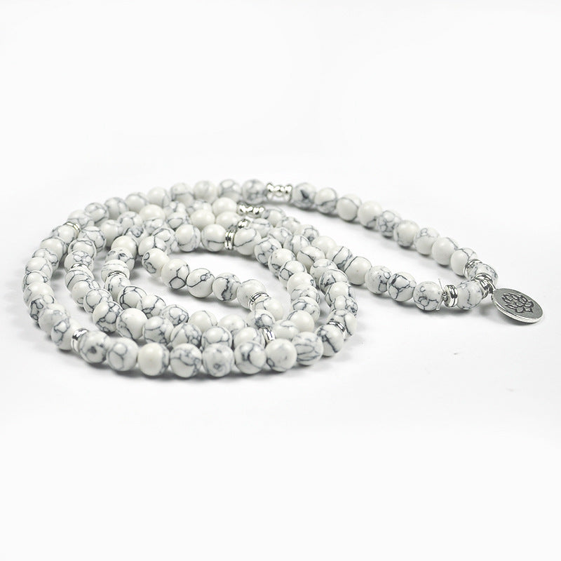 White Green Turquoise Meditation Energy Bracelet | Natural Stone
