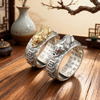 Sterling Silver Pixiu Ring | Taoist KaiGuang Wealth Fortune Talisman