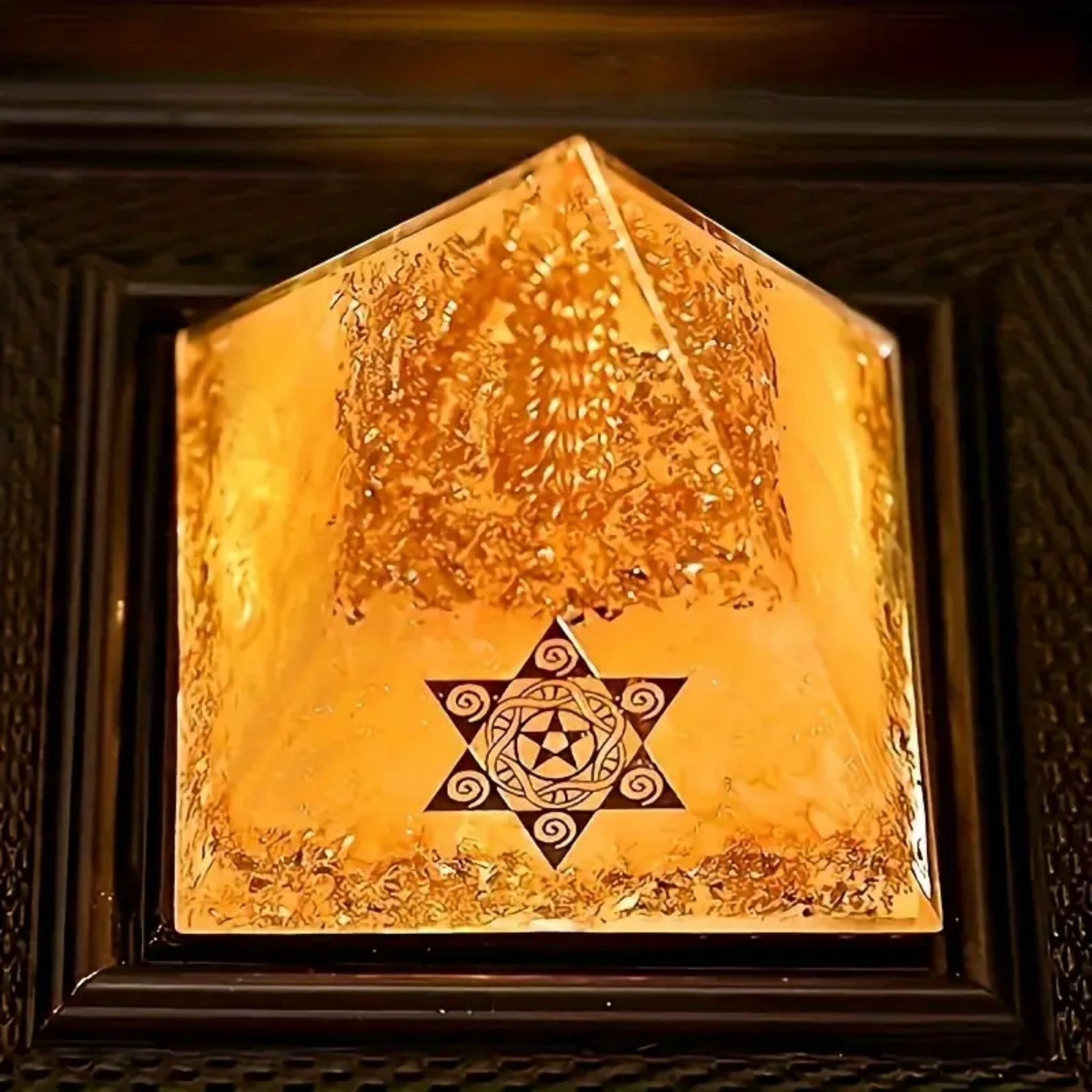 Feng Shui Pyramid Crystal Healing Energy Infusion Meditation Wealth Love - Hexagram Sacred Geometry Spiritual Decor