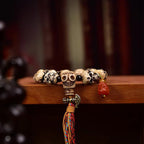 Tibetan Charnel Ground Skull Bracelet Camel Bone Carved Beads