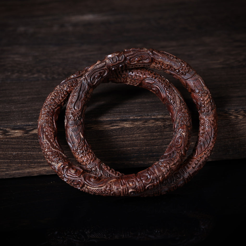 Thunderstruck Jujube Wood Dragon Qiankun Balance Bangle