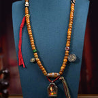 Tibetan Camel Bone Prayer Beads - Thangka Gau Box Turquoise Agate