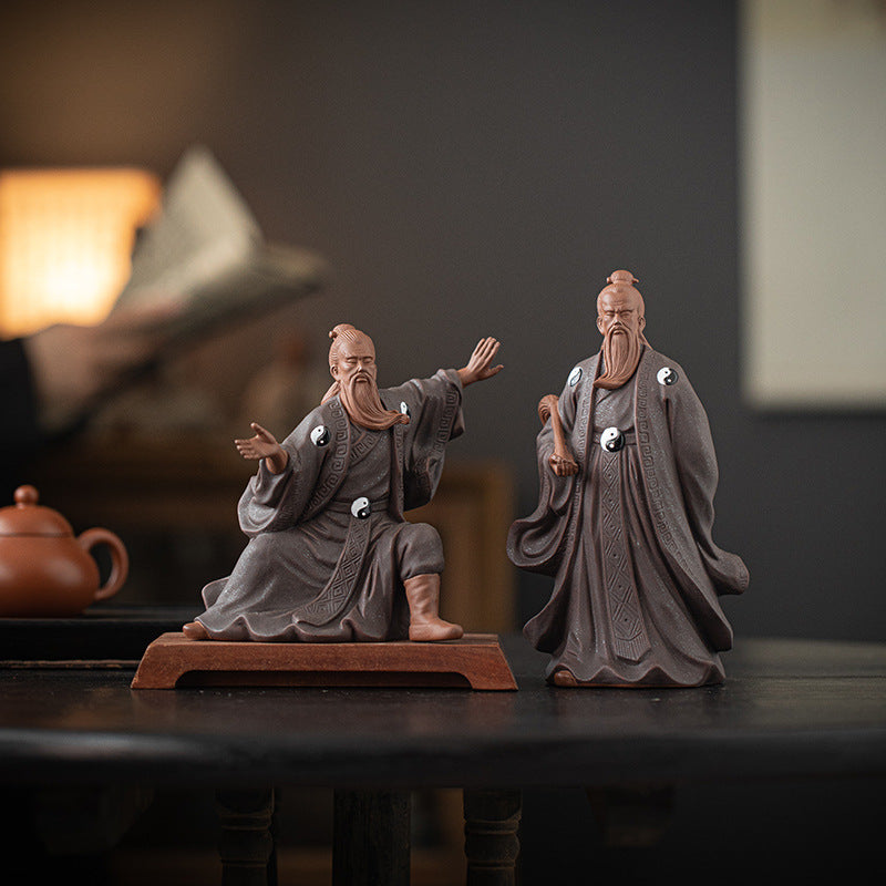 Zhang Sanfeng Home Guardian Ornament | Taoist Ceramic Statue