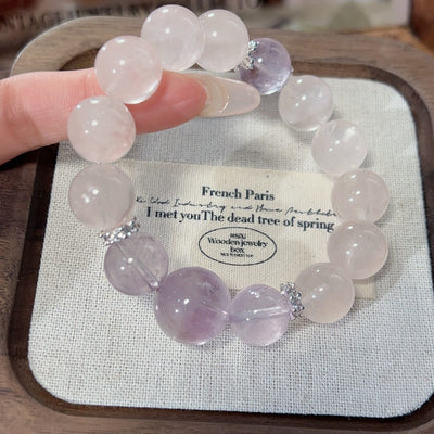 Gentle Healing Rose Quartz Lavender Amethyst Bracelet