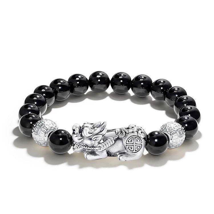 Wealth Guardian · Obsidian Pixiu Bracelet