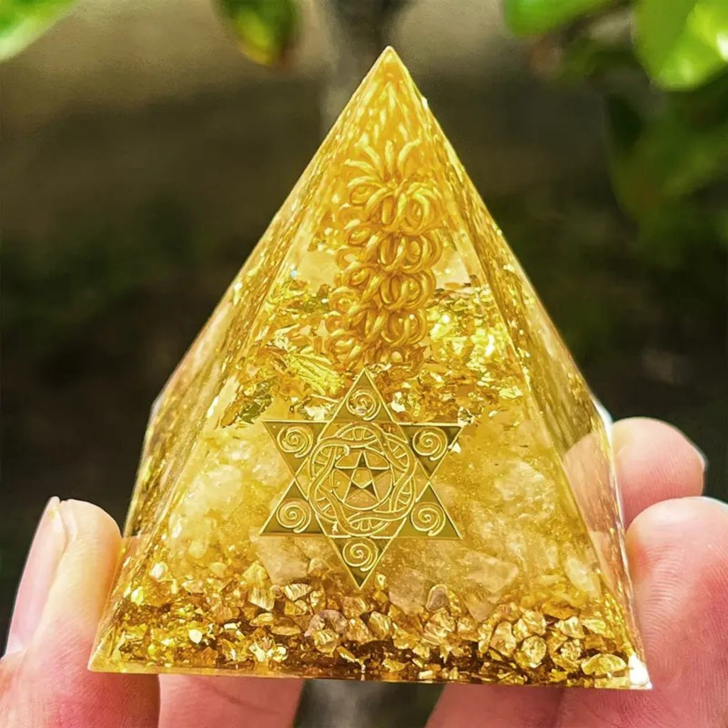 Feng Shui Pyramid Crystal Healing Energy Infusion Meditation Wealth Love - Hexagram Sacred Geometry Spiritual Decor