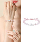 Baiyun Temple Silver Pixiu Rose Quartz Prosperity Bracelet | Wealth
