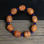 Carved Character Wood Artistic Figure Bracelet