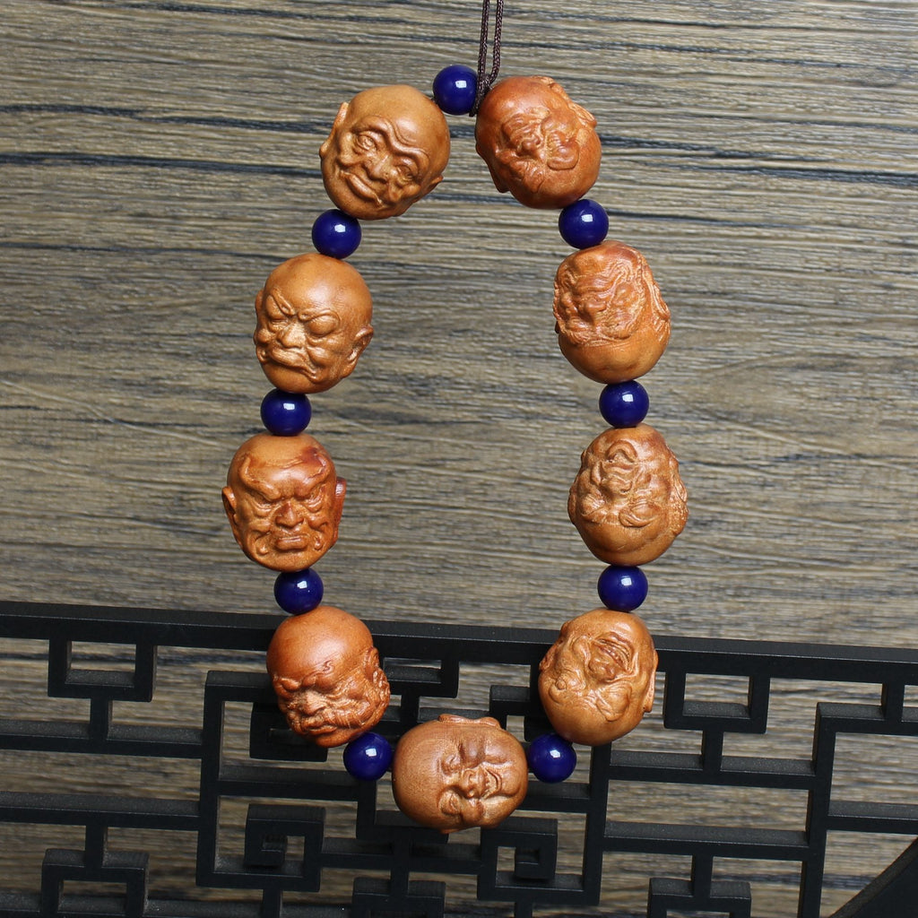 Carved Character Wood Artistic Figure Bracelet