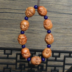 Carved Character Wood Artistic Figure Bracelet