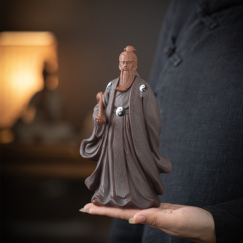 Zhang Sanfeng Home Guardian Ornament | Taoist Ceramic Statue