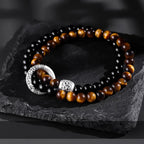Layered Bracelet Shield - Dual Stone Circle Guardian Defense