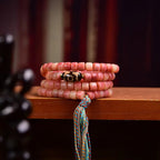 Tibetan Half-Blood Camel Bone Barrel Beads Prayer Bracelet