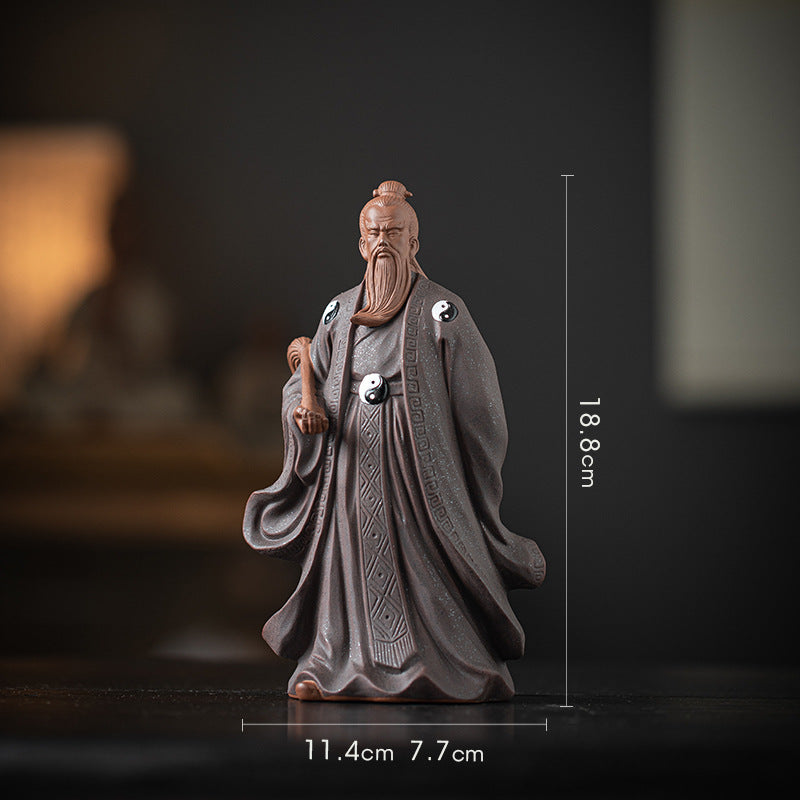 Zhang Sanfeng Home Guardian Ornament | Taoist Ceramic Statue