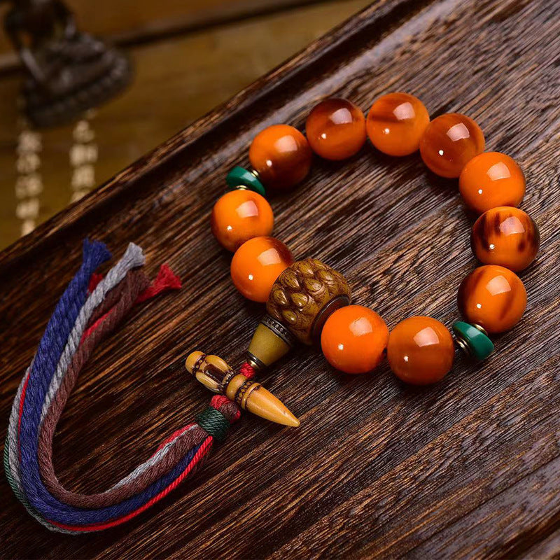 Natural Golden Agate Vintage Unisex Bracelet