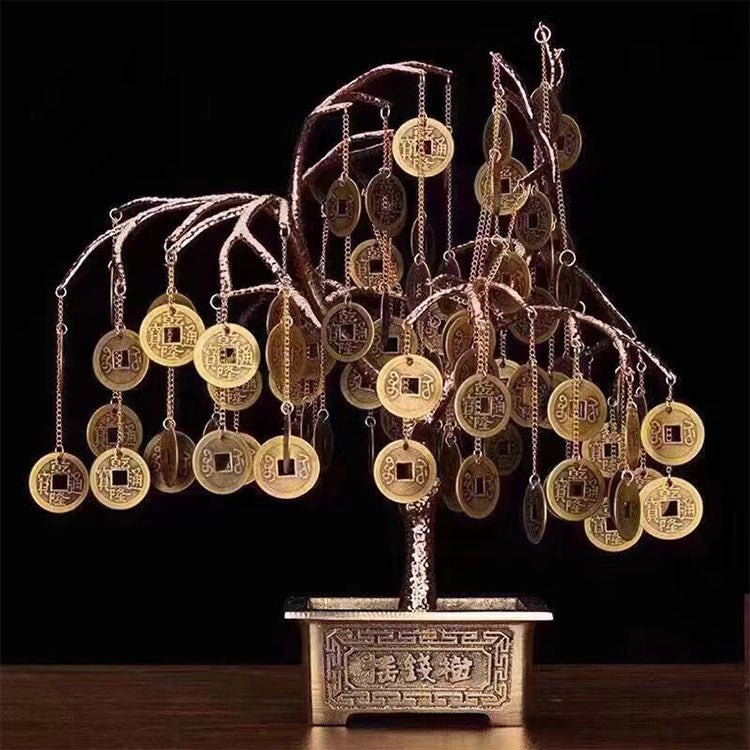 Feng Shui Copper Money Tree Display | Wealth Prosperity Ornament
