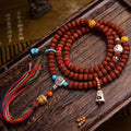 Tibetan Rudraksha Prayer Beads Bracelet - Past Present Future Turquoise Adai