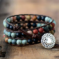 Natural Gemstone Energy Bracelet - Matte Stone Protection Triple Layer