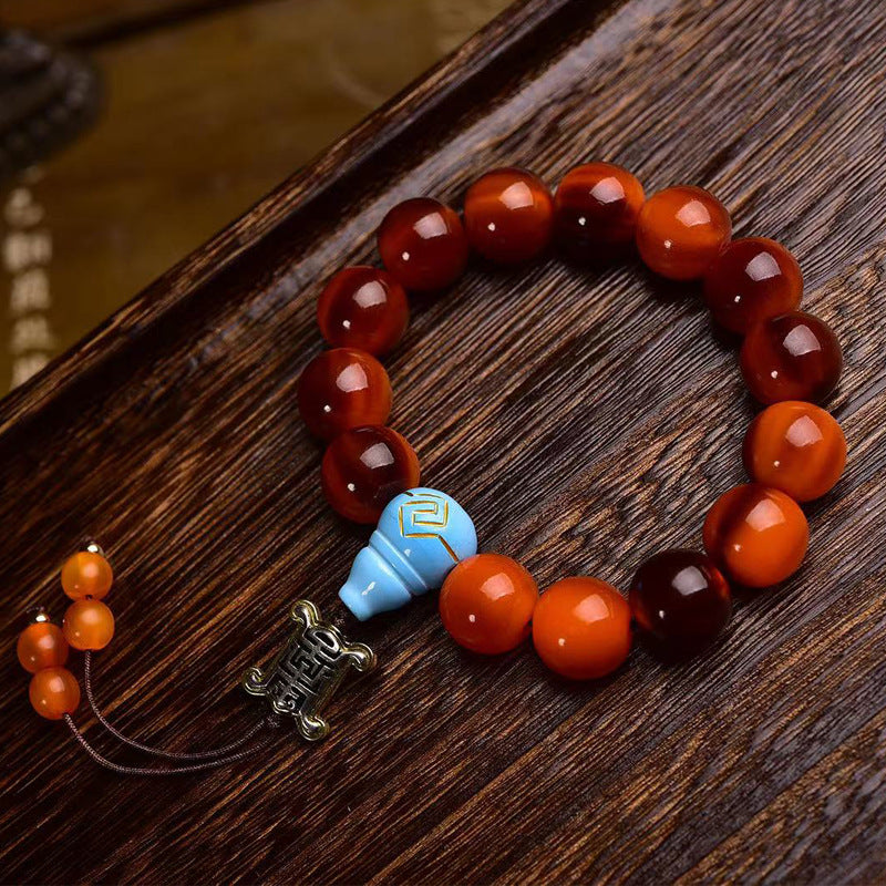 Natural Golden Agate Vintage Unisex Bracelet