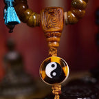 Tibetan Vintage Camel Bone 108 Prayer Beads Bracelet - Taiji Bagua Yak Bone Adai Guardian