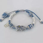 Authentic Tibetan Buddhist Prayer Beads Mala Bracelet - Handmade Meditation Healing Protection Couple Pixiu Prayer Wheel