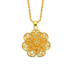 Golden Blossoming Prosperity Energy Pendant Necklace | Feng Shui
