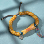 Camel Bone Barrel Beads Bracelet Conch Auspicious Cloud Charm