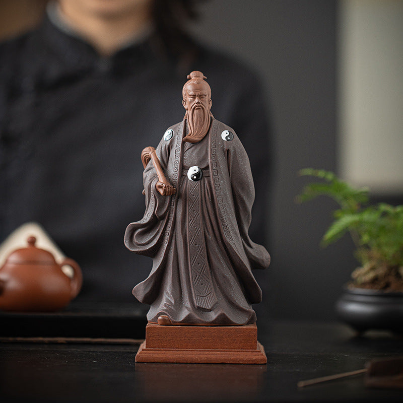 Zhang Sanfeng Home Guardian Ornament | Taoist Ceramic Statue